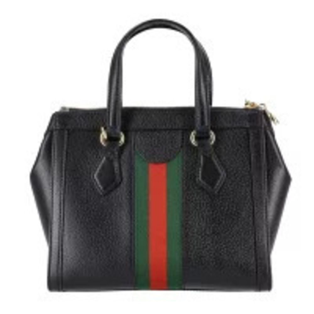 Gucci Ophidia web Bag Tote black leather signature Black